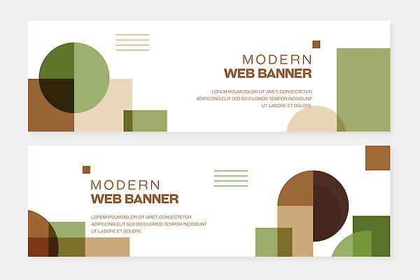 템플릿 배너 컬러 무늬 가로 세트 파일형식 벡터 디자인 도형 조합 구성 그래픽 패턴 배너템플릿 AI파일 배너세트 초록색 갈색 가로배너