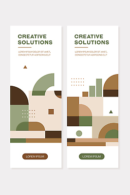 도형 템플릿 배너 컬러 무늬 세로 세트 파일형식 벡터 그래픽 디자인 기하학 모양 다각형 비즈니스 배너템플릿 AI파일 배너세트 초록색 갈색 세로배너