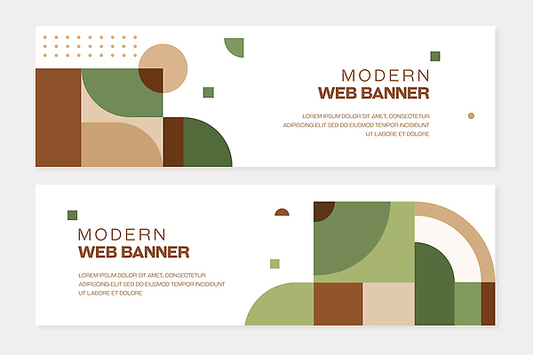 모양 템플릿 디자인 배너 배너템플릿 가로배너 초록색 갈색 기하학 배너세트 AI파일 컬러 무늬 가로 세트 파일형식 벡터