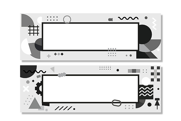 모양 템플릿 디자인 배너 배너템플릿 가로배너 선 추상 프레임 흑백 세트 공백 현수막 모던 심플 기하학 배너세트 AI파일 무늬 촬영기법 가로 파일형식 벡터