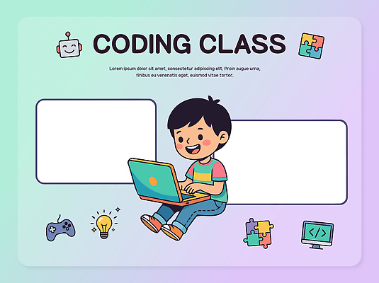 교육 어린이 일러스트 수업 기술 학습 컴퓨터 스크린 모니터 게임 즐거움 창의력 프로그램 코딩 국내일러스트 AI파일 감정 놀이 사람 전자제품 컴퓨터교육 파일형식 벡터