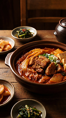 JPG 편집이미지 음식 재료 반찬 양파 김치 한국 마늘 육류 식사 뚝배기 두부 국물 김치찜 청양고추 돼지고기김치찌개 편집실사 AI포토 AI콘텐츠 아시아 한식 채소 식재료 고추 CG 찜 김치찌개 파일형식