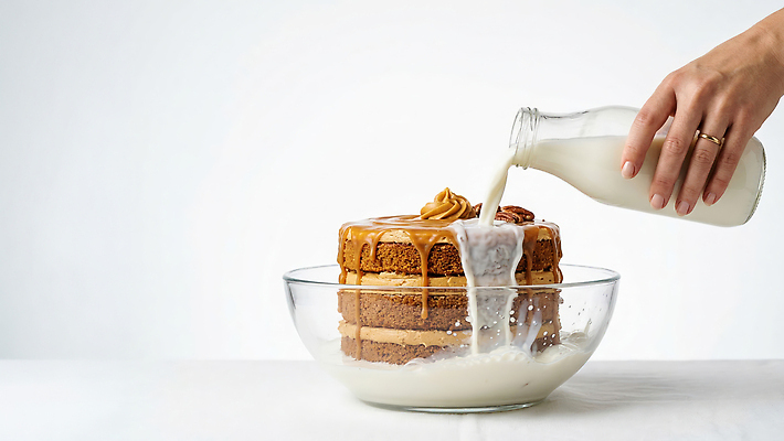 JPG 편집이미지 손 음식 디저트 케이크 흐름 우유 붓기 달콤 유리그릇 의료성형뷰티 편집실사 AI인물포토 AI콘텐츠 그릇 컨셉 모션 유리 유제품 신체부위 맛 CG 파일형식 AI포토