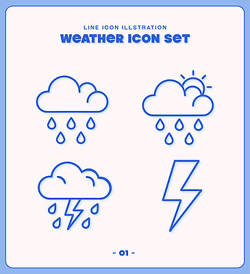 아이콘 선 날씨 파란색 환경 번개 2D아이콘 AI파일 컬러 파일형식 벡터