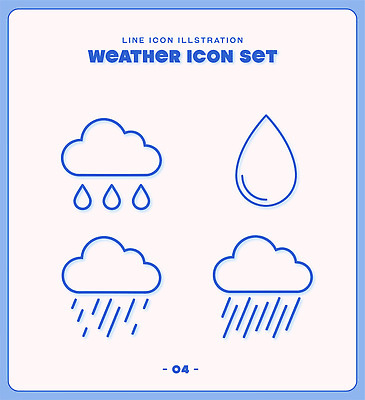 아이콘 선 날씨 파란색 빗방울 비구름 2D아이콘 AI파일 컬러 비_날씨 먹구름 파일형식 벡터 구름_자연
