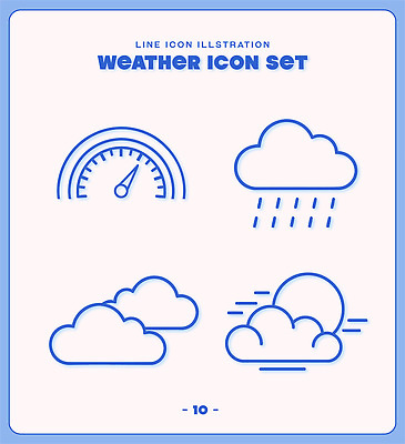 아이콘 선 날씨 파란색 태양 구름모양 기온 2D아이콘 AI파일 자연요소 모양 컬러 파일형식 벡터 구름_자연
