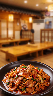 JPG 편집이미지 한식 음식 채소 탁자 밥 한국 육류 요리 내부 식사 맛 제육볶음 돼지불고기 편집실사 AI포토 AI콘텐츠 아시아 가구 컨셉 식재료 CG 불고기 파일형식