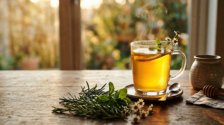 JPG 편집이미지 음료 음식 창문 탁자 아침 잔 따뜻함 정원 레몬 허브 꿀 꿀차 편집실사 AI포토 AI콘텐츠 주간 식물 식기 가구 과일 차_음료 CG 파일형식