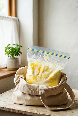 JPG 식물 편집이미지 음식 가방 재료 요리 유행 주방 창가 크림 지퍼백 편집실사 AI포토 AI콘텐츠 버터런 잡화 창문 CG 패키지 파일형식