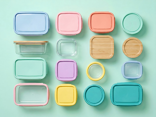 JPG 편집이미지 유리 주방용품 생활 주방 플라스틱 정리 밀폐용기 편집실사 AI포토 AI콘텐츠 생활용품 재질 용기_그릇 CG 파일형식