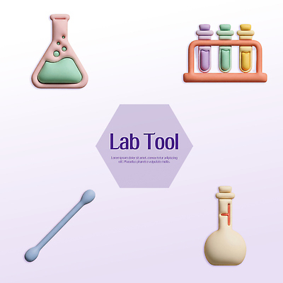 PSD 편집이미지 교육 과학 재료 유리병 실험기구 실험 세트 도구 화학 실험실 시험관 삼각플라스크 기능 둥근플라스크 편집3D 병_용기 3D 플라스크 파일형식