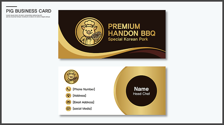 템플릿 직업 디자인 음식 비즈니스 명함 명함템플릿 식당 정보 심볼 삼겹살 주소 삼겹살집 연락처 고깃집 가로명함 이미지템플릿 AI파일 돼지고기 상점 파일형식 벡터