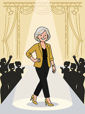 모델 디자인 옷 여자 패션 실루엣 일러스트 조명 미소 이벤트 귀걸이 하이힐 군중 패션쇼 런웨이 스타일 국내일러스트 AI파일 구두 장신구 촬영기법 표정 사람 여성화 쇼 파일형식 벡터