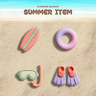 PSD 편집이미지 물놀이 해변 여름 여름휴가 수영 수상스포츠 서핑보드 서핑 오리발 오브젝트 튜브 스노클링용품 아이템 물갈퀴 엘리먼트 편집3D 계절 스포츠용품 스포츠 바다 놀이 휴가 3D 보드_스포츠 스노클링 파일형식 여름_계절