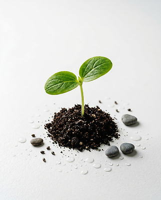 JPG 식물 편집이미지 농업 자연 생명 새싹 환경 농사 흙 성장 돌 물방울 생태계 편집실사 AI포토 AI콘텐츠 산업 CG 파일형식