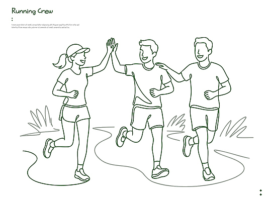 옷 계절 감정 다수 컨셉 관계 모션 건강 사람 손짓 파일형식 벡터 달리기 운동 그룹 하이파이브 기쁨 여러명 활발 협력 야외 만남 여름 친구 스포츠 신체 운동복 국내일러스트 AI파일 일러스트 러닝