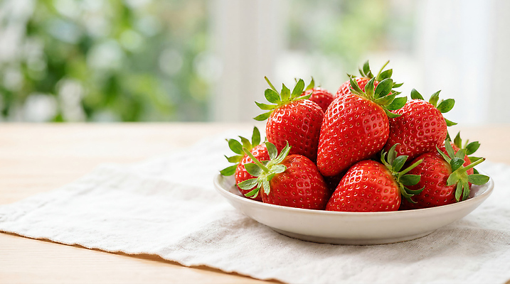 JPG 편집이미지 접시 컬러 과일 탁자 딸기 건강 신선 편집실사 AI포토 AI콘텐츠 식기 가구 CG 파일형식