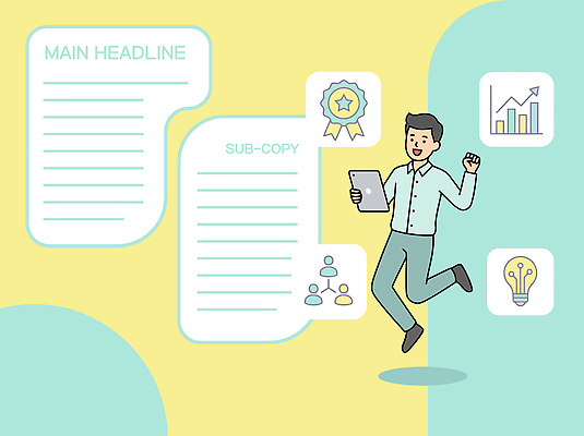 일러스트 표시 성공 그래프 기술 사람 청년 태블릿 자료 기쁨 정보 전문직 창업지원 국내일러스트 AI파일 직업 감정 컨셉 성인 전자제품 스마트기기 지원 파일형식 벡터