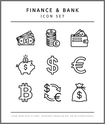 돈 일러스트 금융 달러 동전 거래 저금통 유로 지갑 재산 은행 투자 재정 가상화폐 국내일러스트 AI파일 비즈니스 경제 저축 파일형식 벡터