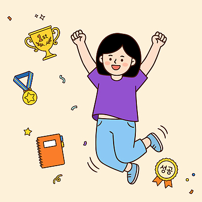 어린이 일러스트 웃음 책 학습 우승 수상_상을받음 상패 메달 즐거움 국내일러스트 AI파일 교육 감정 표정 사람 최고 상_우승 상_상패 파일형식 벡터