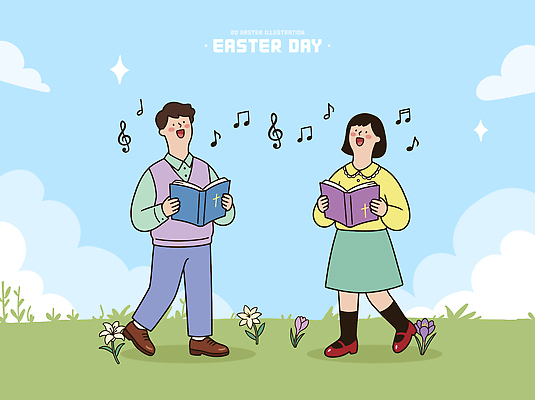 여자 기념일 남자 꽃 행복 어린이 음악 일러스트 노래 하늘 부활절 초원 친구 즐거움 국내일러스트 AI파일 식물 감정 관계 문화예술 사람 이벤트 파일형식 벡터