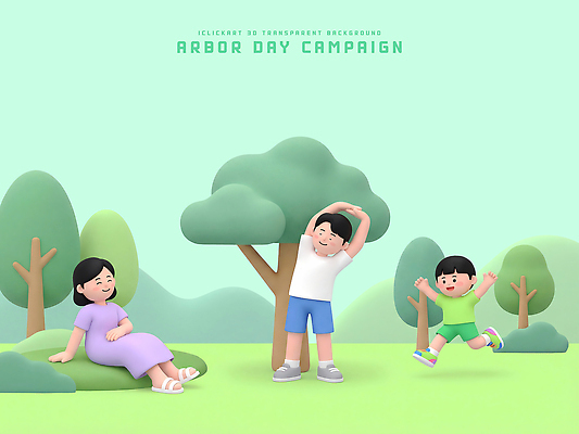 PSD 나무 편집이미지 공원 아들 캠페인 가족 모션 자연 엄마 함께함 운동 식목일 즐거움 나무심기 편집3D 식물 공공시설 기념일 감정 컨셉 관계 건강 3D 생태계 심기 파일형식
