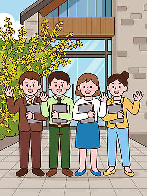 일러스트 모션 커뮤니케이션 부활절 웃음 사람 여러명 건물 모임 인사 그룹 문서 친목 국내일러스트 AI파일 건축물 기념일 다수 표정 예절 파일형식 벡터