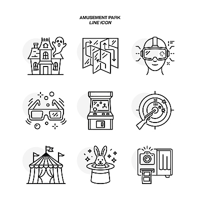 일러스트 가족 친구 마술 퍼즐 놀이기구 서커스 게임기 즐거움 사격 3D안경 방문객 사격총 유령의집 VR기기 네컷사진 국내일러스트 AI파일 감정 안경 관계 사진촬영 기계 총 가상현실 파일형식 벡터