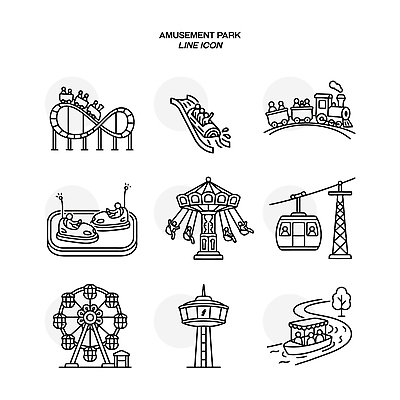 일러스트 가족 여러명 친구 놀이공원 기차 놀이기구 즐거움 대관람차 전망대 케이블카 스카이라인 롤러코스터 범퍼카 회전그네 후룸라이드 국내일러스트 AI파일 감정 육상교통 다수 관계 대중교통 사람 테마파크 파일형식 벡터