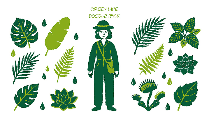 식물 잎 일러스트 자연 사람 초록색 물방울 낙서 원예 다육식물 국내일러스트 AI파일 컬러 취미 생태계 파일형식 벡터