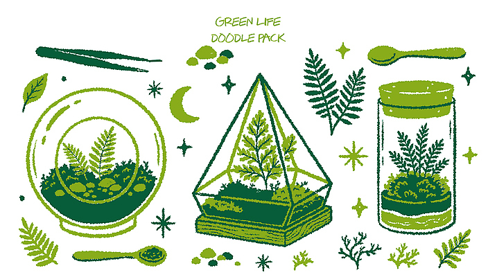 식물 일러스트 자연 유리병 초록색 낙서 원예 다육식물 테라리움 국내일러스트 AI파일 컬러 병_용기 취미 생태계 파일형식 벡터