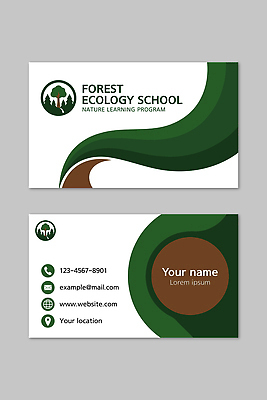템플릿 디자인 비즈니스 학교 자연 명함 학습 홈페이지 환경 정보 이메일 숲 주소 전화번호 이미지템플릿 AI파일 교육 생태계 파일형식 벡터