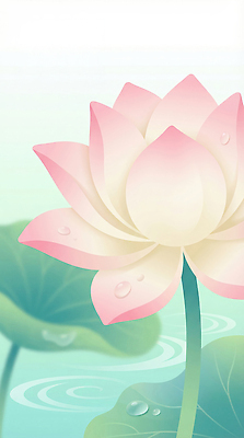 JPG 식물 꽃 잎 일러스트 자연 연꽃 물 부처님오신날 물방울 수면 수중식물 뷰티풀 국내일러스트 AI일러스트 AI콘텐츠 자연요소 기념일 생태계 파일형식