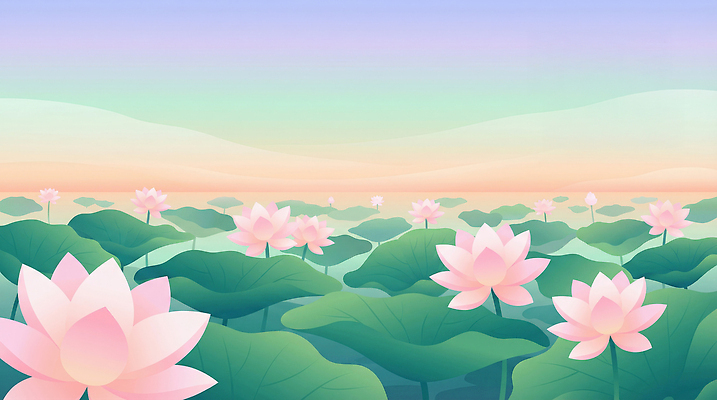 JPG 식물 꽃 잎 일러스트 자연 하늘 연꽃 풍경 평화 부처님오신날 수면 수중식물 연잎 식물원 뷰티풀 국내일러스트 AI일러스트 AI콘텐츠 기념일 컨셉 생태계 파일형식