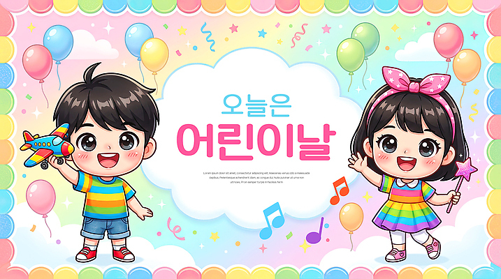 PSD 편집이미지 어린이 컬러 놀이 비행기 웃음 장식 파티 축하 어린이날 즐거움 풍선 마술지팡이 이미지편집 기념일 감정 컨셉 항공교통 대중교통 표정 사람 이벤트 마술도구 파일형식