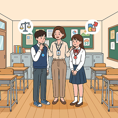 학생 교육 일러스트 교실 학교 모션 수업 협력 대화 웃음 친구 학습 교사 메달 국내일러스트 AI파일 직업 관계 표정 말하기 상_상패 파일형식 벡터