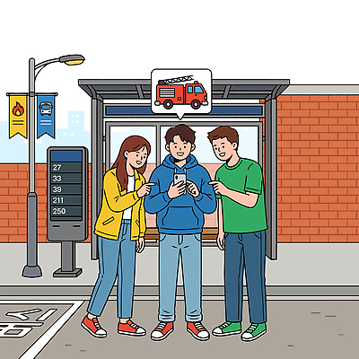 여자 남자 교통 일러스트 거리 버스 이야기 여러명 생활 친구 스마트폰 정보 대기 도시 시간 소통 국내일러스트 AI파일 육상교통 다수 컨셉 관계 대중교통 사람 핸드폰 스마트기기 파일형식 벡터