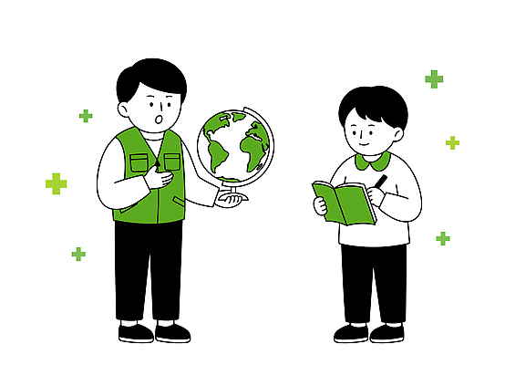 학생 교육 남자 지구 어린이 과학 일러스트 말하기 설명 학습 지구본 환경 교사 공책 듣기 교양 정보 메모지 소통 세계환경의날 국내일러스트 AI파일 직업 컨셉 모션 문구용품 사람 사무용품 파일형식 벡터 법정기념일