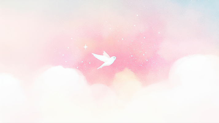 JPG 상징 백그라운드 일러스트 하늘 수채화 평화 감상 자유 비행 비둘기 국내일러스트 AI일러스트 AI콘텐츠 컨셉 조류 파일형식