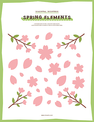 식물 꽃잎 꽃 일러스트 자연 봄 벚꽃 국내일러스트 AI파일 계절 생태계 파일형식 벡터