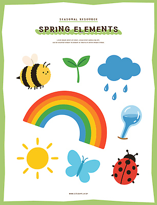 식물 나비 무지개 일러스트 자연 태양 새싹 봄 물방울 무당벌레 국내일러스트 AI파일 자연요소 계절 곤충 생태계 파일형식 벡터