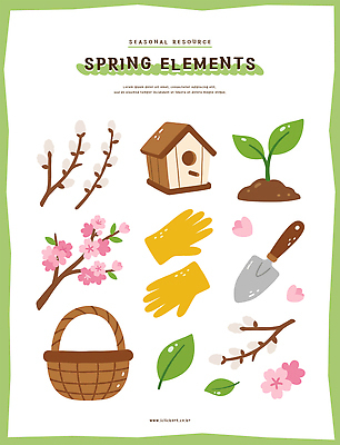 식물 꽃 장갑 일러스트 자연 바구니 흙 봄 나뭇가지 도구 삽 원예 국내일러스트 AI파일 나무 잡화 계절 취미 생태계 파일형식 벡터