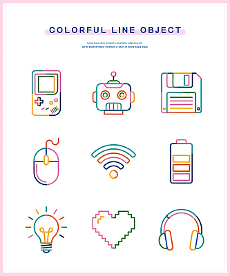 일러스트 전구 전자제품 헤드폰 하트 마우스 게임기 건전지 로봇 와이파이 저장장치 국내일러스트 AI파일 모양 음향기기 컴퓨터용품 무선인터넷 파일형식 벡터