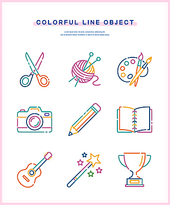 별 일러스트 책 연필 카메라 기타 색칠 털실 실 트로피 오브젝트 그림 수공예 국내일러스트 AI파일 자연요소 현악기 학용품 전자제품 필기구 공예 상_우승 파일형식 벡터