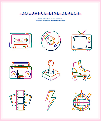 일러스트 텔레비전 스케이트 카세트테이프 오브젝트 복고 조이스틱 비디오게임 국내일러스트 AI파일 스포츠용품 전자제품 게임 게임기 파일형식 벡터