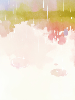 JPG 꽃 일러스트 자연 날씨 수채화 잔디 비 숲 소나기 국내일러스트 AI일러스트 AI콘텐츠 자연요소 식물 생태계 파일형식