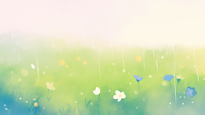 JPG 꽃밭 일러스트 자연 날씨 수채화 풍경 여름 비 소나기 국내일러스트 AI일러스트 AI콘텐츠 자연요소 계절 꽃 생태계 파일형식