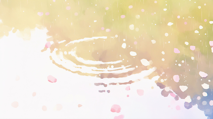 JPG 꽃잎 물결 일러스트 자연 날씨 수채화 환경 비 빗방울 소나기 국내일러스트 AI일러스트 AI콘텐츠 자연요소 꽃 비_날씨 생태계 파일형식