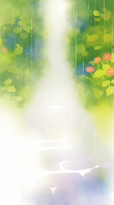 JPG 꽃 일러스트 자연 날씨 수채화 풍경 흐름 비 분위기 소나기 국내일러스트 AI일러스트 AI콘텐츠 자연요소 식물 컨셉 생태계 파일형식