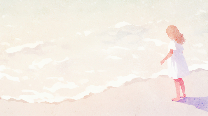 JPG 물결 어린이 바다 일러스트 자연 물놀이 풍경 소녀 해변 여름 물가 놀기 국내일러스트 AI일러스트 AI콘텐츠 계절 여자 모션 놀이 사람 생태계 파일형식